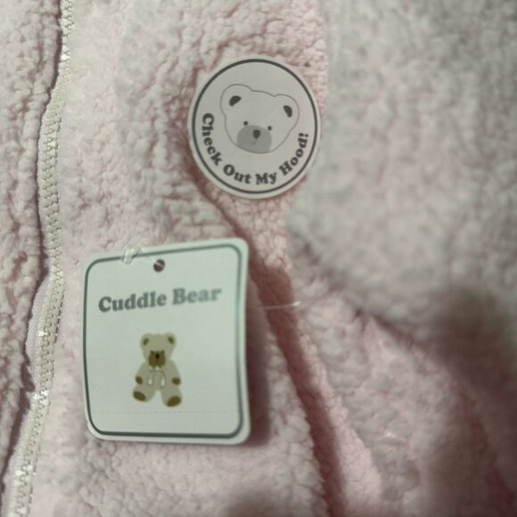 NEW Cuddle Bear Infant Girls Pink Fleece Zip Front Bunting Footed Sleeper 6 Mo - Picture 5 of 6